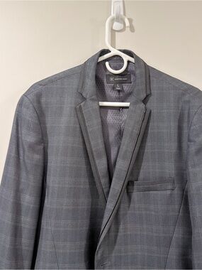 INC International Concepts Gray Windowpane Blazer - Men's